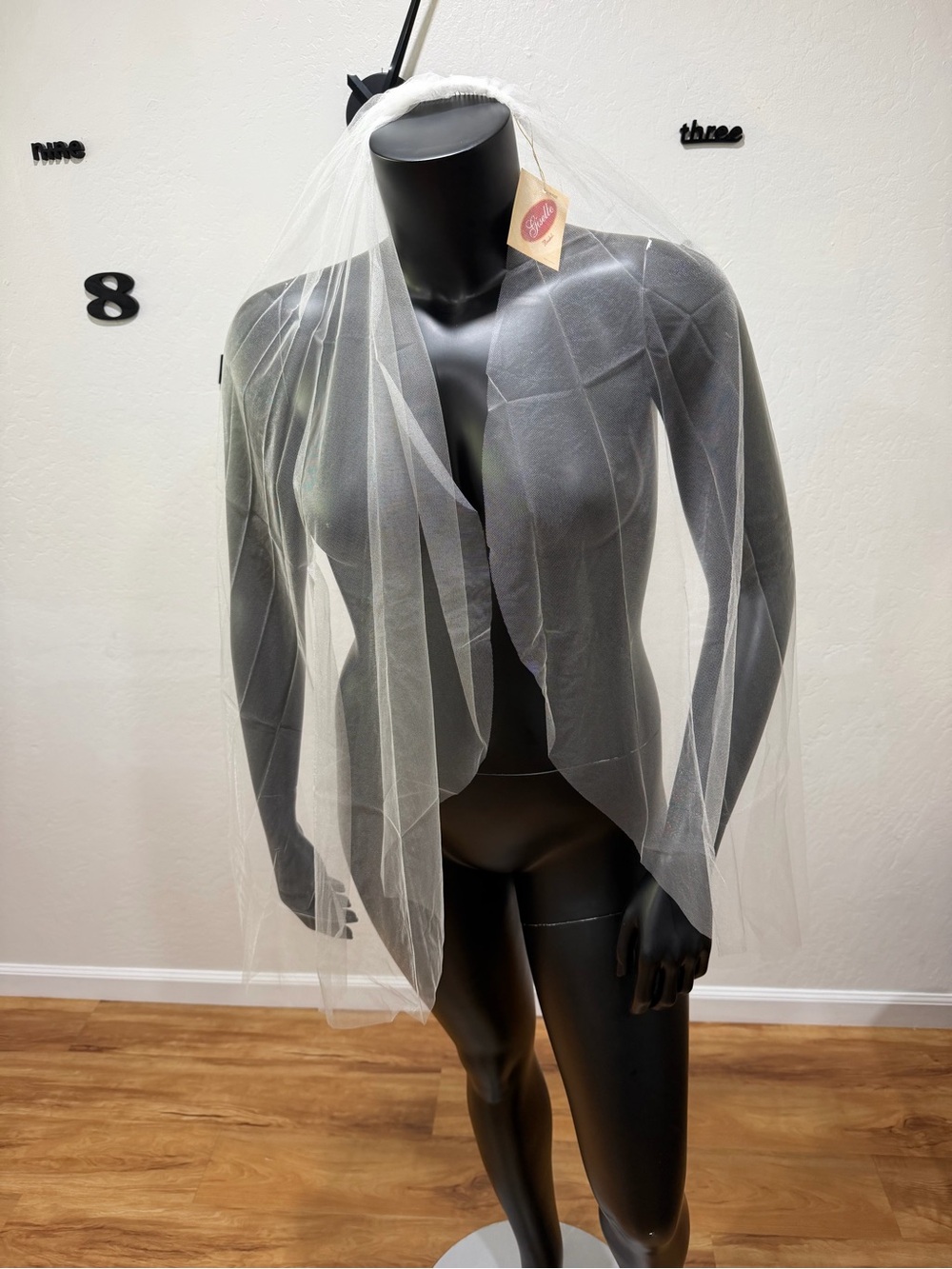 Giselle Bridals Ivory Wedding Veil Sheer Tulle Raw Edge NWT